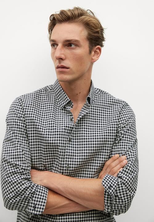 MANGO - Vichy shirt - grey