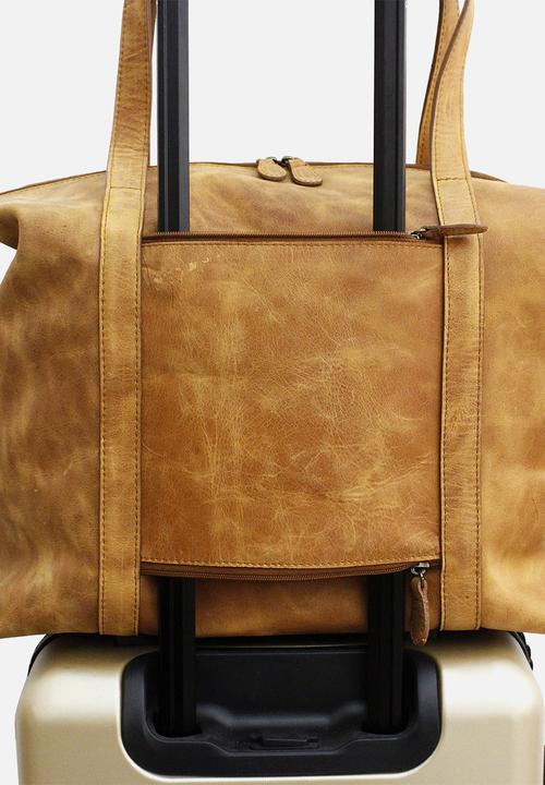 Escape Society - Full grain leather nomadic weekender - tan