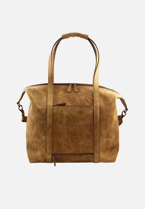 Escape Society - Full grain leather nomadic weekender - tan
