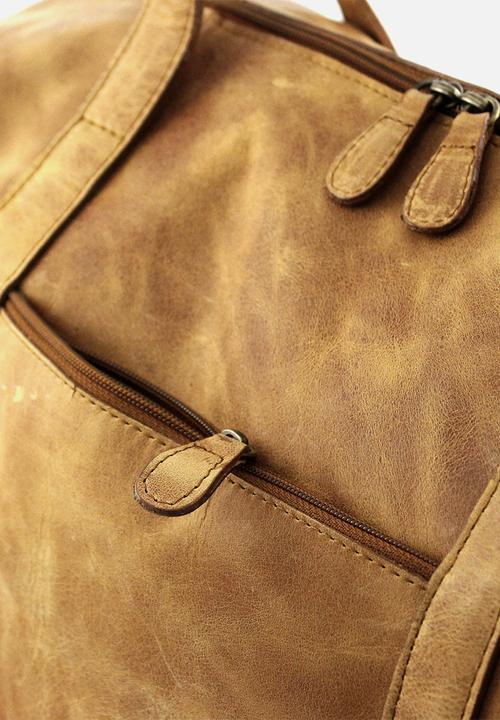 Escape Society - Full grain leather nomadic weekender - tan