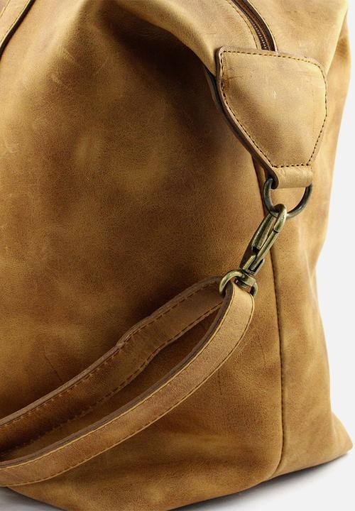 Escape Society - Full grain leather nomadic weekender - tan