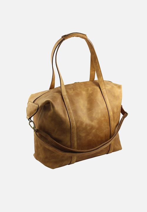 Escape Society - Full grain leather nomadic weekender - tan