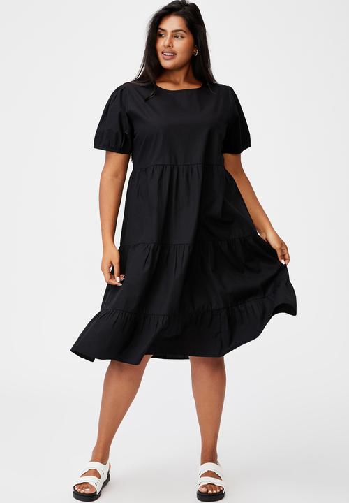 Cotton On - Curve woven tammy midaxi dress - black
