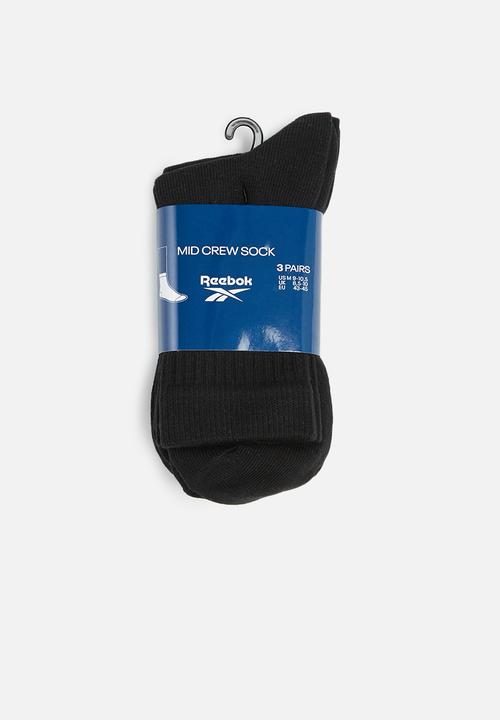 Reebok - 3 Pack act core mid crew sock - black
