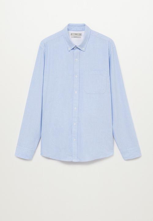 MANGO - Oxford shirt - blue lt