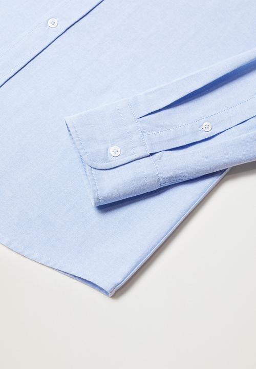 MANGO - Oxford shirt - blue lt
