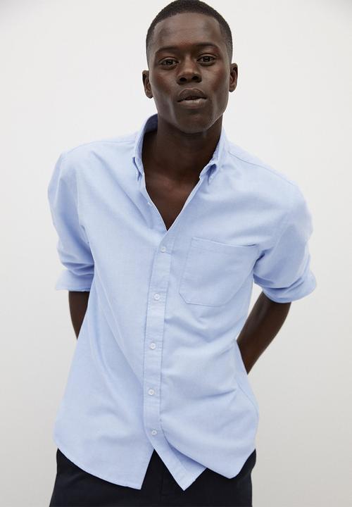 MANGO - Oxford shirt - blue lt