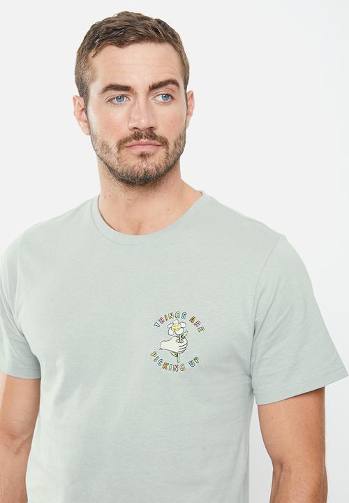 Cotton On - Tbar art T-shirt - blue haze