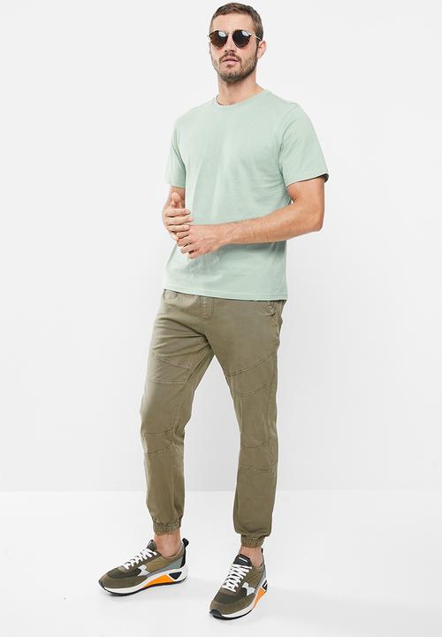 Cotton On - Drake cuffed pant - washed olive