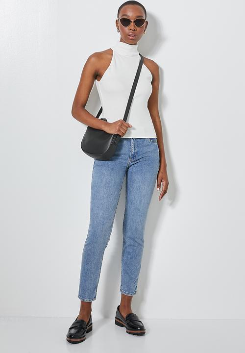 Superbalist - 2Pack lycra rib poloneck cutaway top - black & white