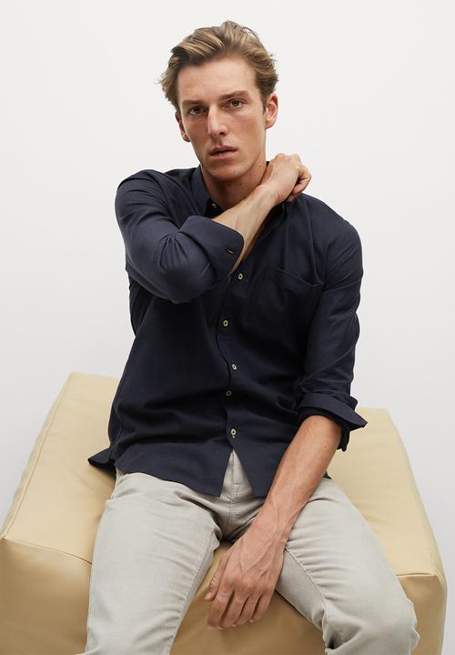 MANGO - Twill shirt - navy