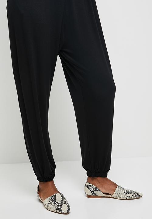 edit - Knit wide leg jumpsuit - black