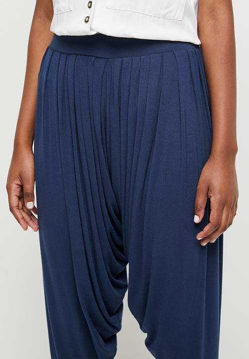edit - High waisted cuffed harem - navy