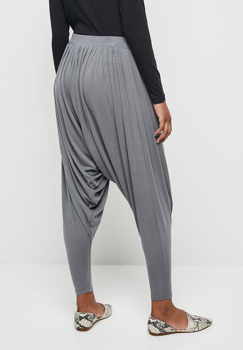 edit - High waisted cuffed harem - grey 