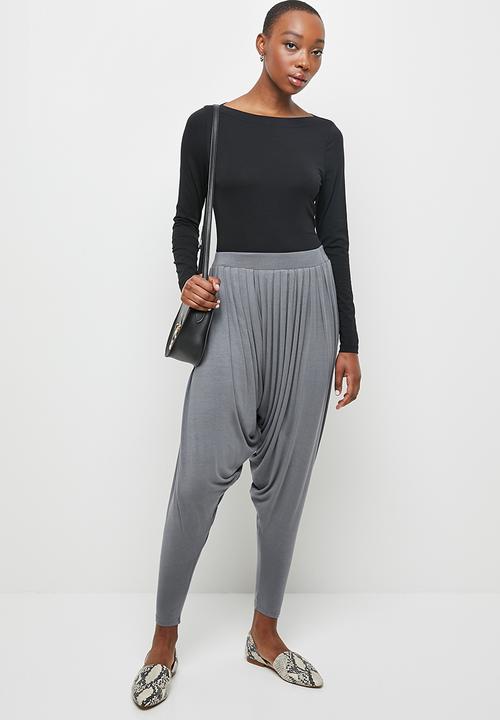 edit - High waisted cuffed harem - grey 