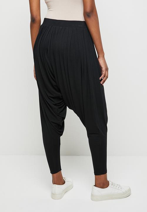 edit - High waisted cuffed harem - black