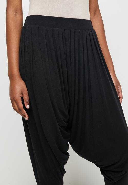 edit - High waisted cuffed harem - black