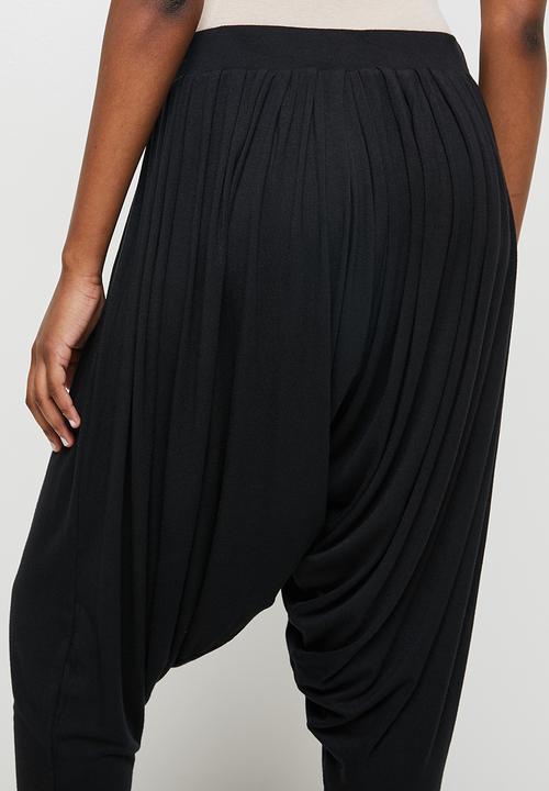 edit - High waisted cuffed harem - black