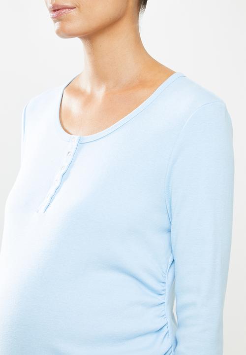 Cotton On - Maternity henley long sleeve top - daisy blue