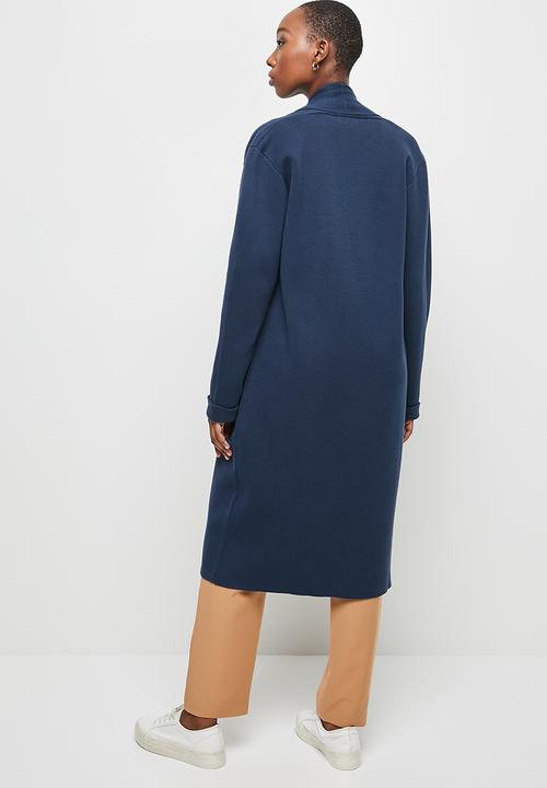 edit - Shawl collar knitwear coat - navy