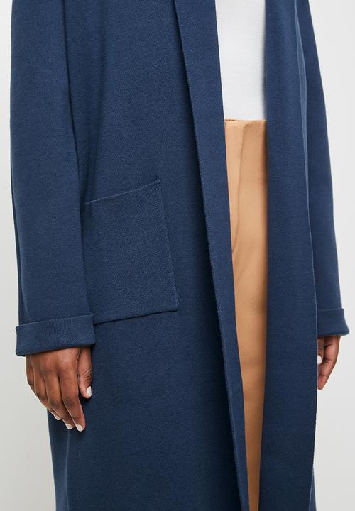 edit - Shawl collar knitwear coat - navy