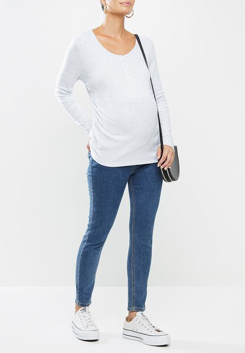 Cotton On - Maternity henley long sleeve top - silver marle