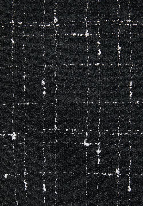 edit - Classic check melton coat - black