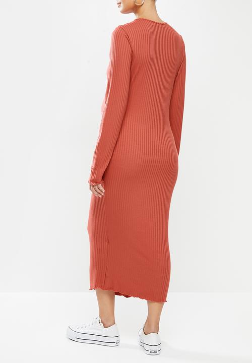 Glamorous - Maternity sassy dress - rust