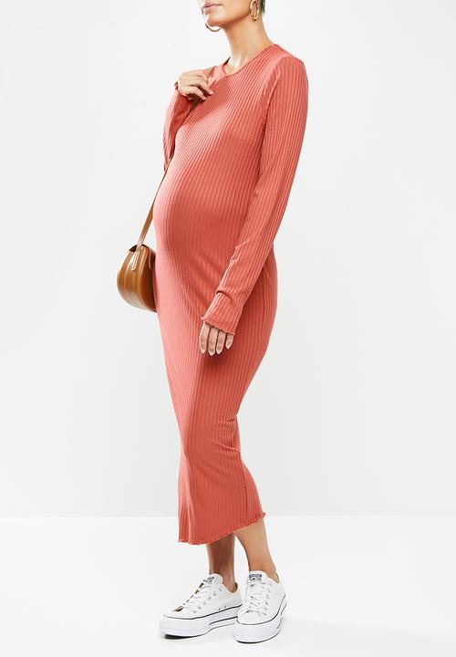 Glamorous - Maternity sassy dress - rust