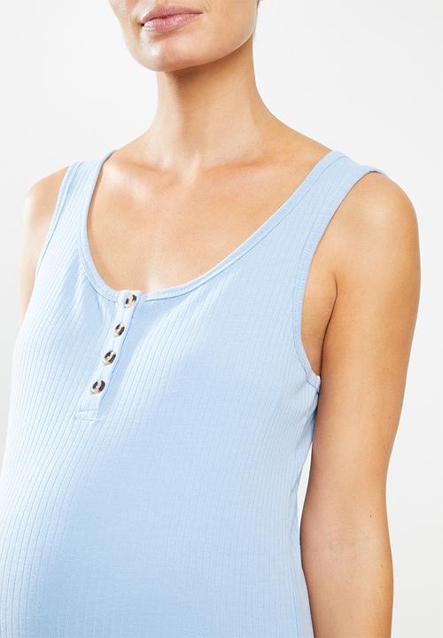 Cotton On - Maternity henley maxi dress - dusk blue