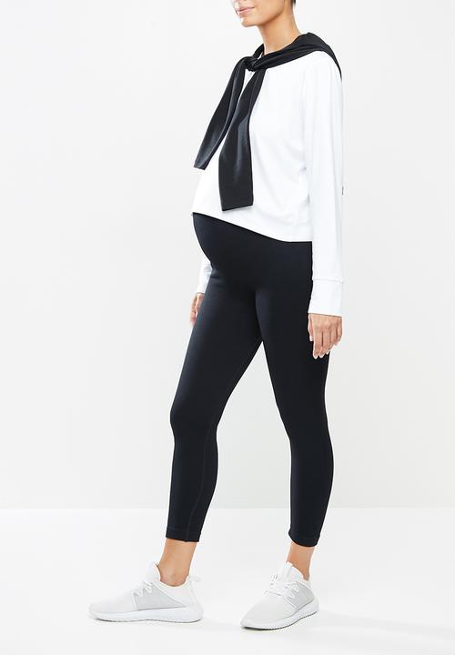 Cotton On - Maternity lifestyle seamless rib 7/8 tight - black