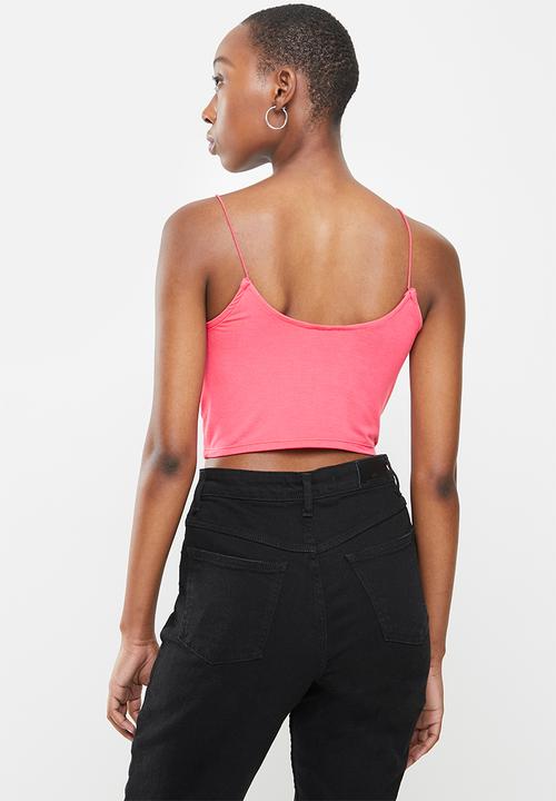 Factorie - V-neck ruched cami - pink