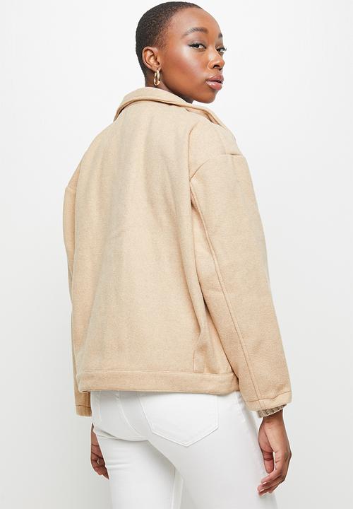 edit - Lapels melton jacket - beige