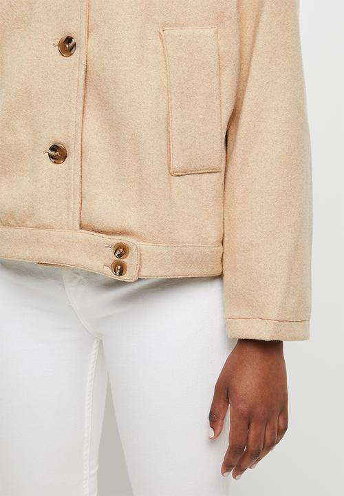 edit - Lapels melton jacket - beige