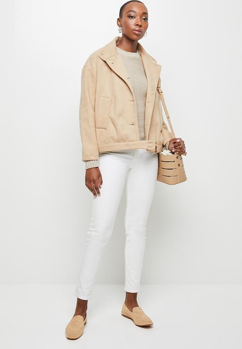 edit - Lapels melton jacket - beige