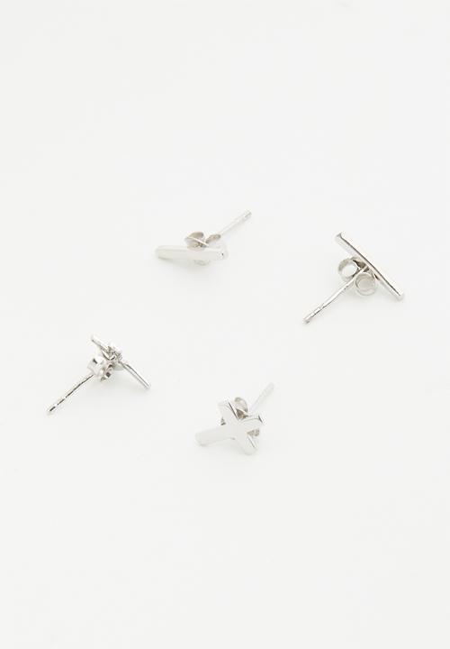Superbalist - Sterling silver 2 pack studs - sliver 