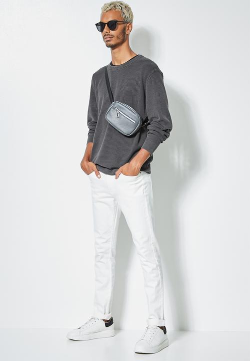 Superbalist - Pique crew neck knit - dark grey