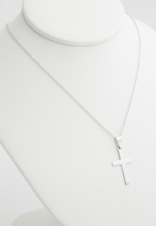 Superbalist - Sterling silver cross pendant necklace -  silver 