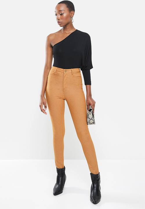 VELVET - Asymmetric dollman sleeve knit bodysuit - black 