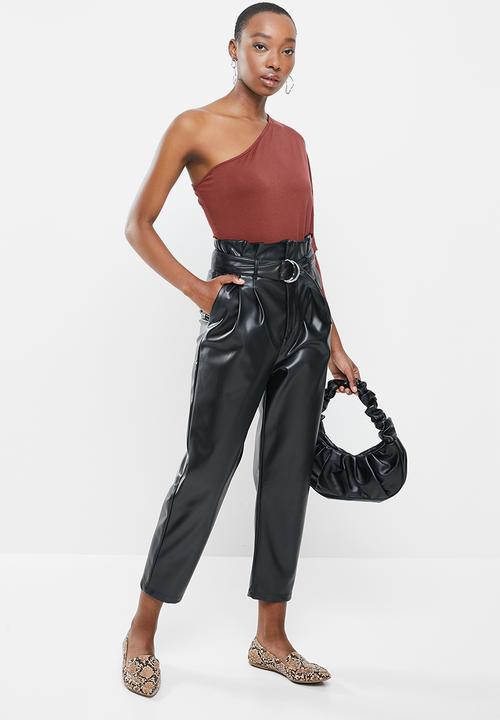 VELVET - Asymmetric dollman sleeve knit bodysuit - red 