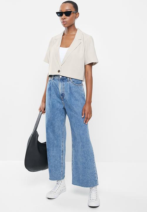 Cotton On - Ultimate short sleeve crop blazer - taupe