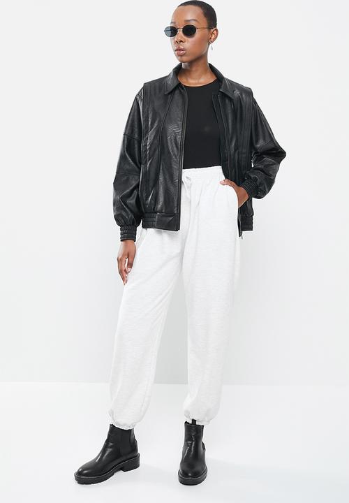 Cotton On - Vegan leather panelled biker - black