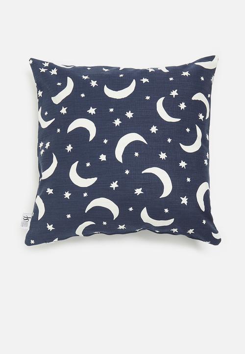 Sixth Floor - Stary printed cushion cover - blue & white