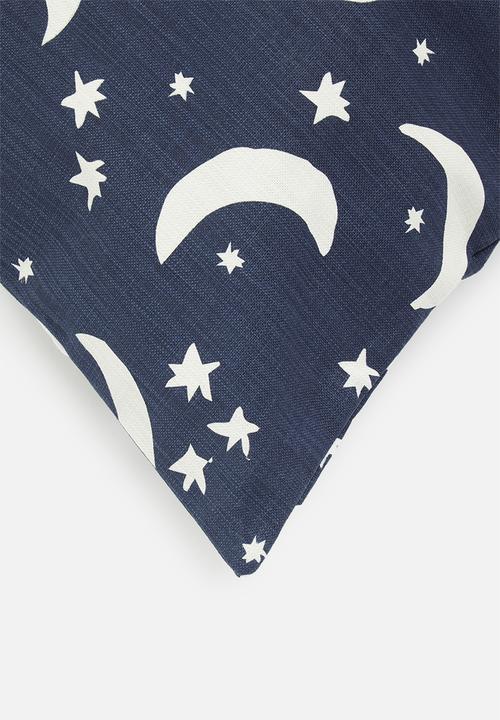 Sixth Floor - Stary printed cushion cover - blue & white