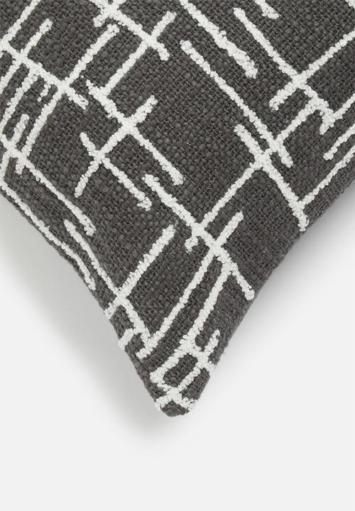 Sixth Floor - Hatch cushion cover -  charcoal & white