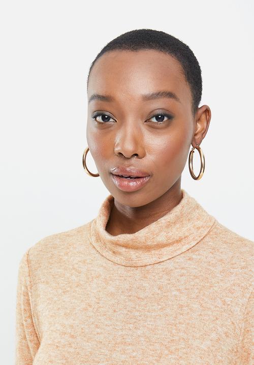 Blake - Cropped turtleneck top - beige 