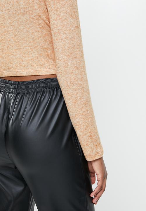 Blake - Cropped turtleneck top - beige 