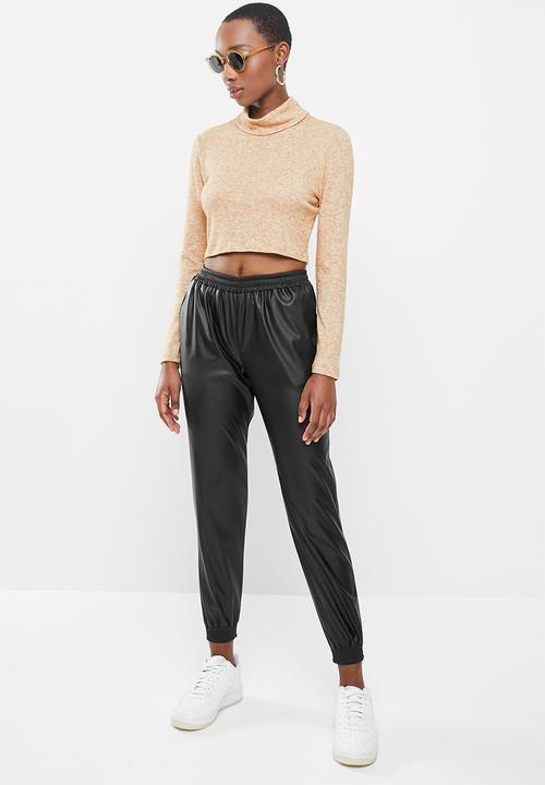 Blake - Cropped turtleneck top - beige 