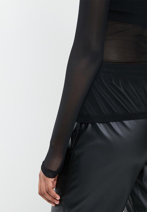 Blake - Mesh long sleeve top - Black