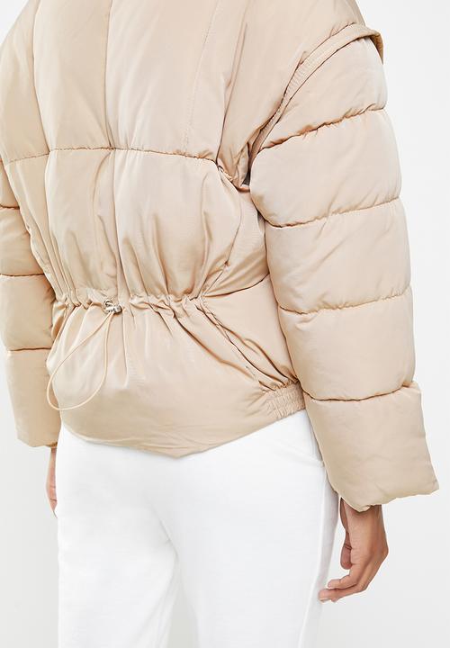 Missguided - Ultimate faux fur collar puffer jacket - camel